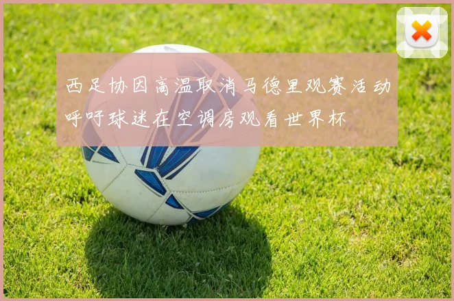 西足协因高温取消马德里观赛活动呼吁球迷在空调房观看世界杯